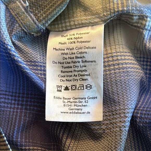 EDDIE BAUER Blue and Green Plaid Men's Shirt, ECLECTIC GRANDPA, XL - Picture 5 of 6